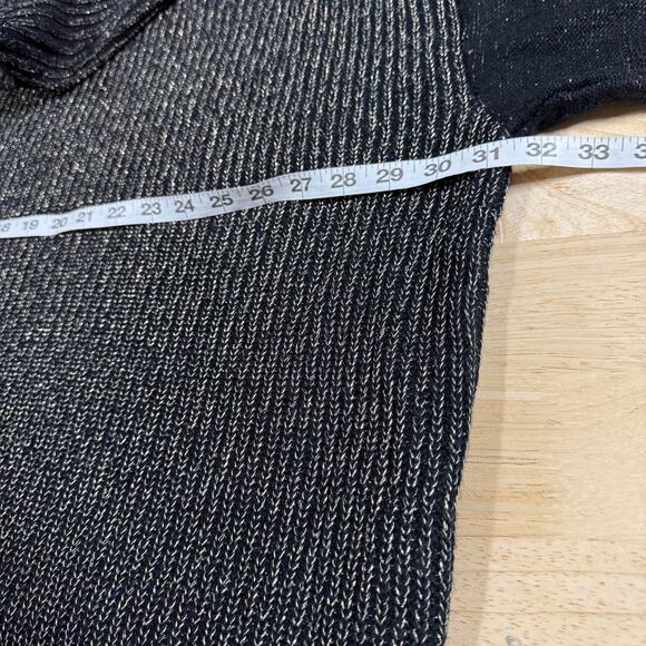 Torrid NWT Lurex Cable Pullover Cold Shoulder Turtle Neck Sweater Size 5X Black - Picture 9 of 13